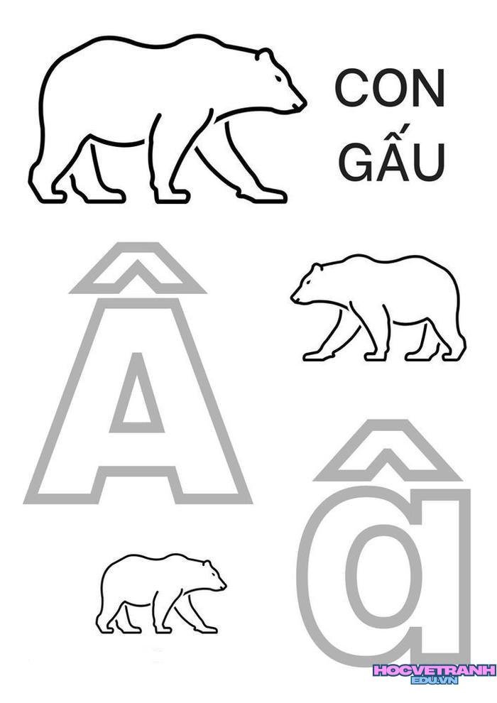tranh tô màu 29 chữ cái tiếng việt â