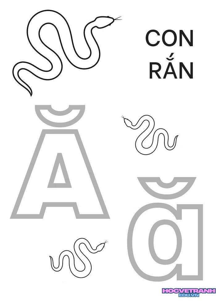 tranh tô màu 29 chữ cái tiếng việt ă