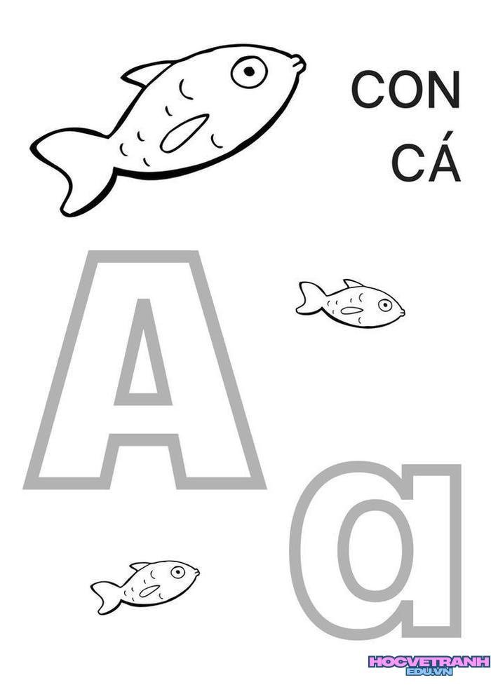 tranh tô màu 29 chữ cái tiếng việt a