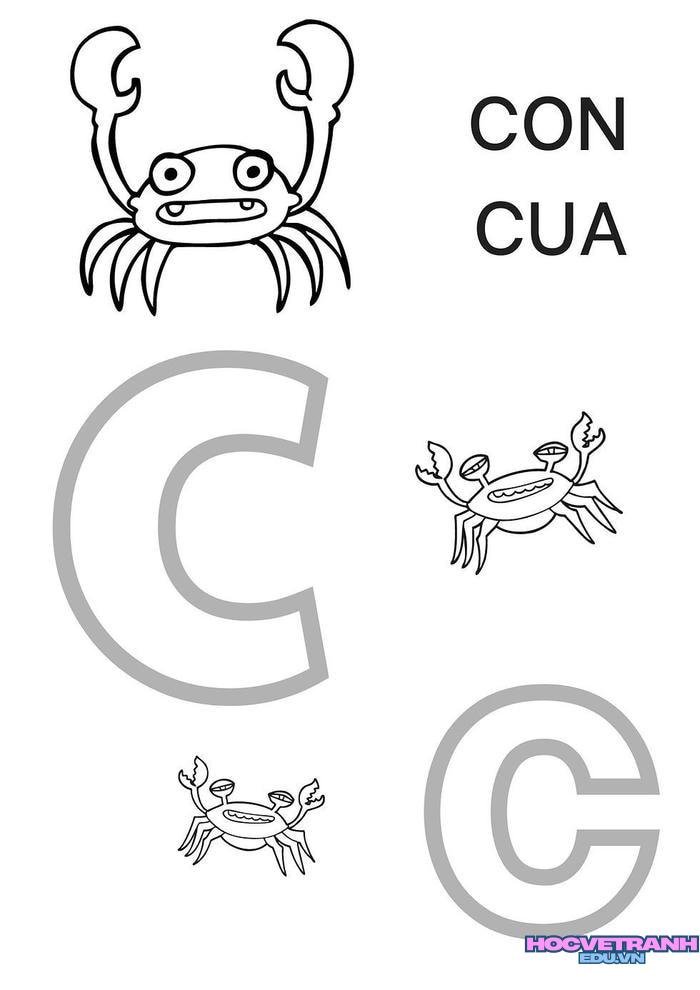 tranh tô màu 29 chữ cái tiếng việt c