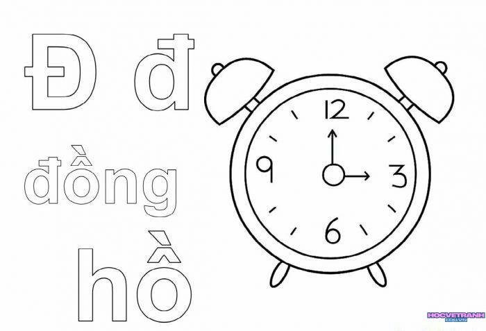 tranh tô màu 29 chữ cái tiếng việt chữ đ