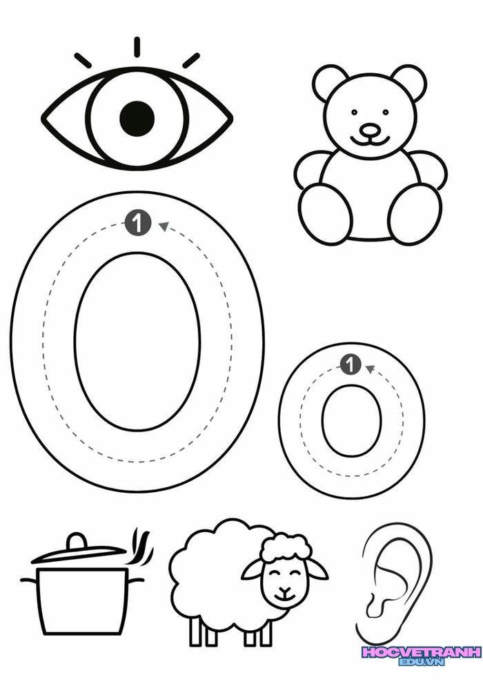 tranh tô màu 29 chữ cái tiếng việt chữ o