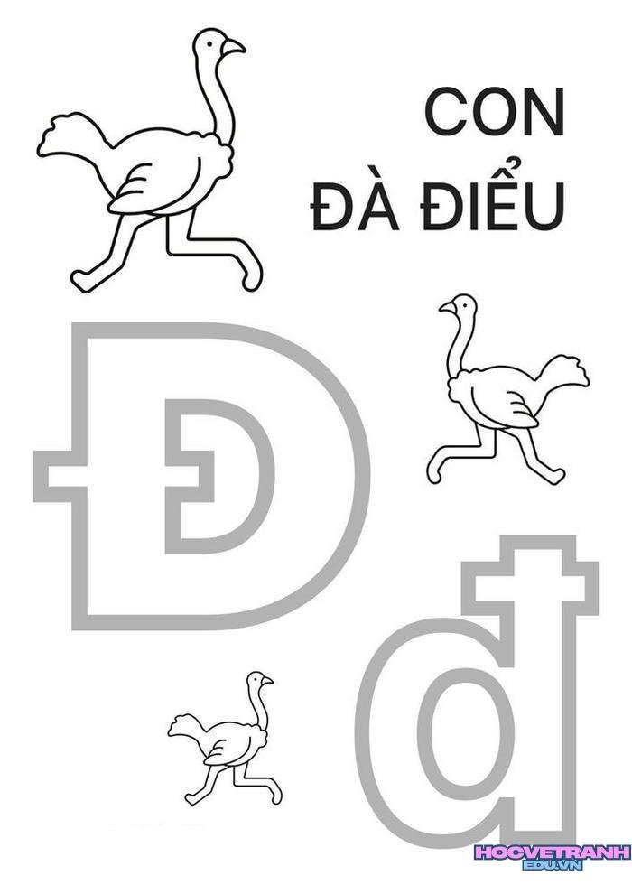 tranh tô màu 29 chữ cái tiếng việt đ