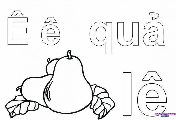 tranh tô màu 29 chữ cái tiếng việt ê