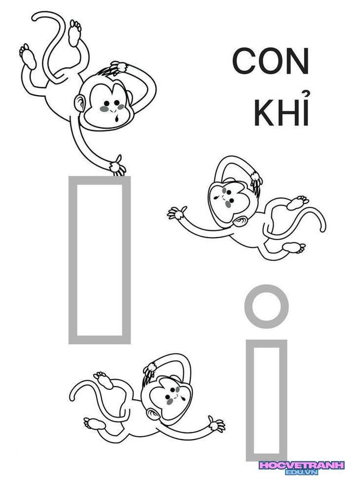 tranh tô màu 29 chữ cái tiếng việt i