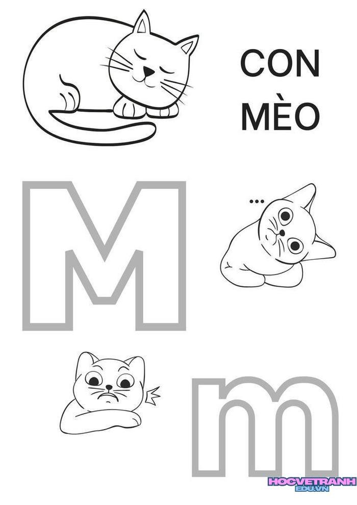 tranh tô màu 29 chữ cái tiếng việt m