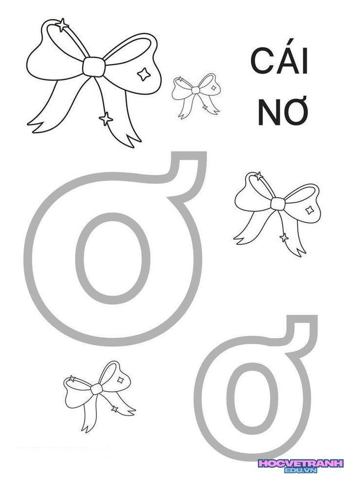 tranh tô màu 29 chữ cái tiếng việt ơ