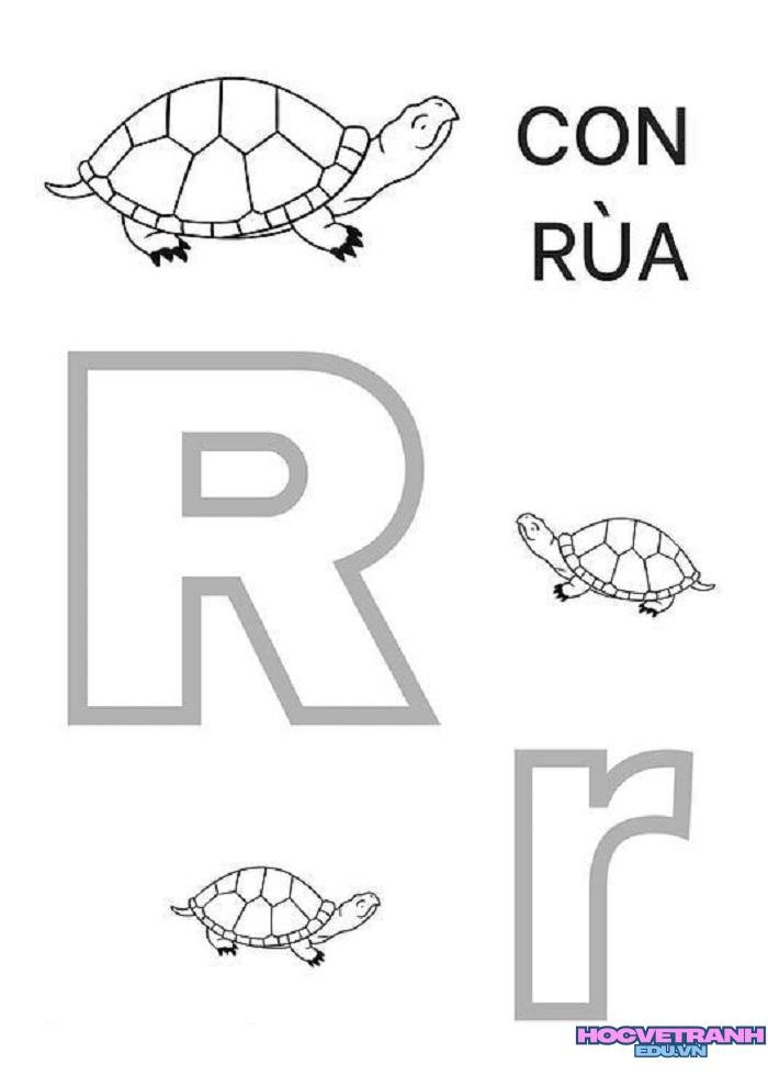 tranh tô màu 29 chữ cái tiếng việt r