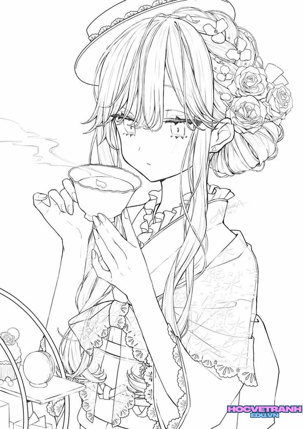 tranh tô màu anime cho bé