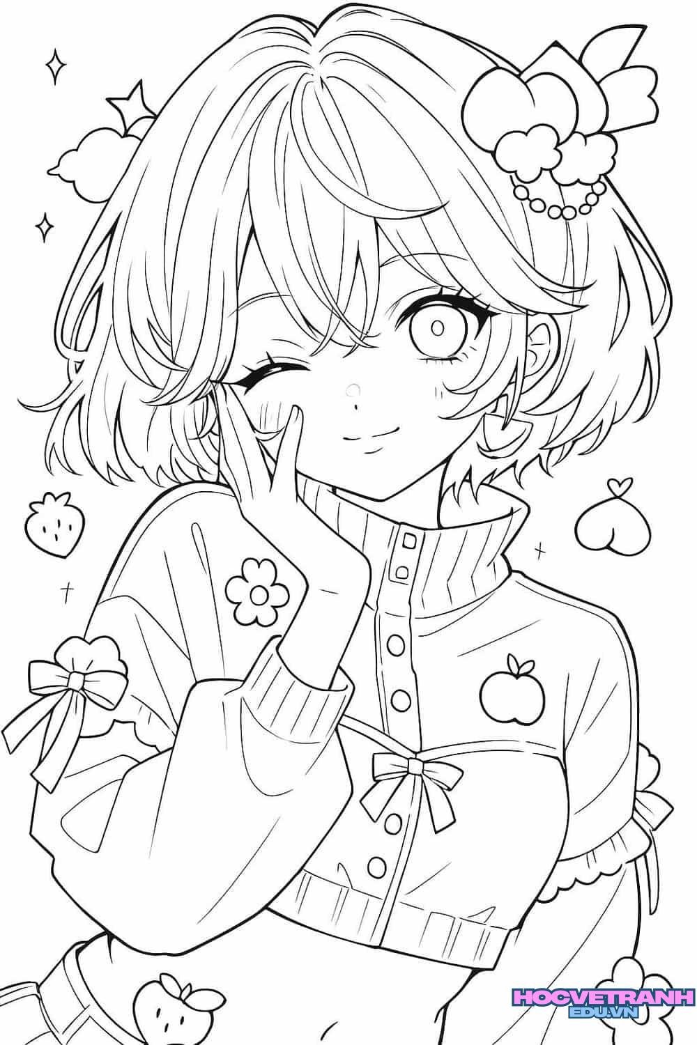 tranh tô màu anime đẹp