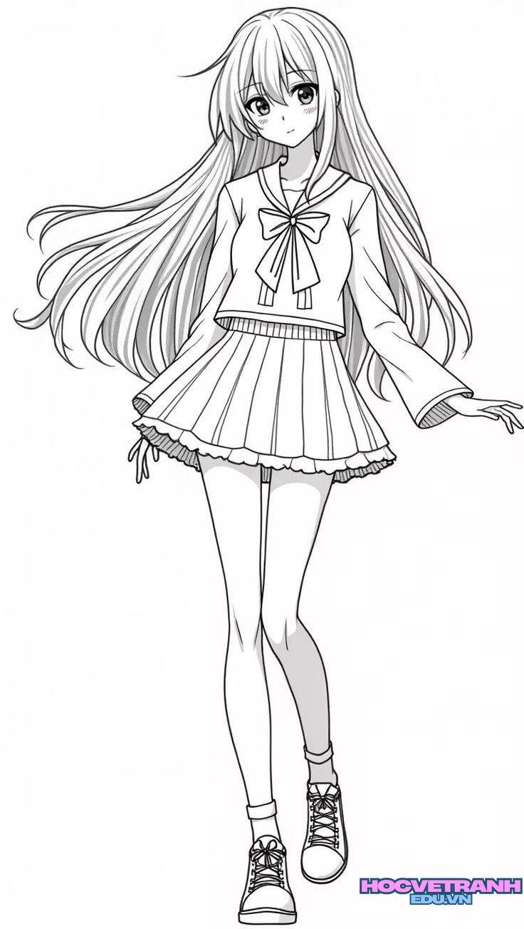 tranh tô màu anime hoạt hình