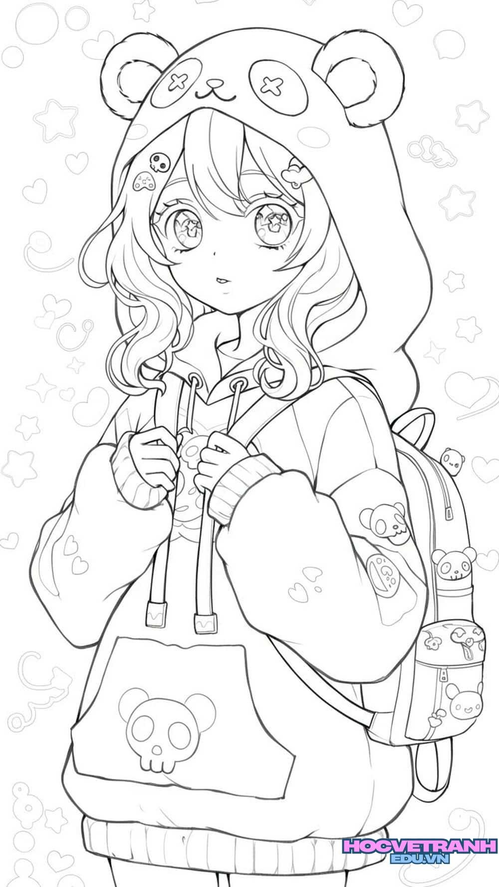 tranh tô màu anime nam đẹp