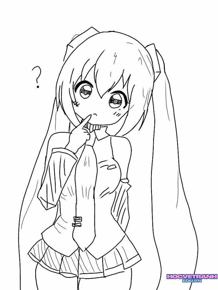 tranh tô màu anime xinh đẹp