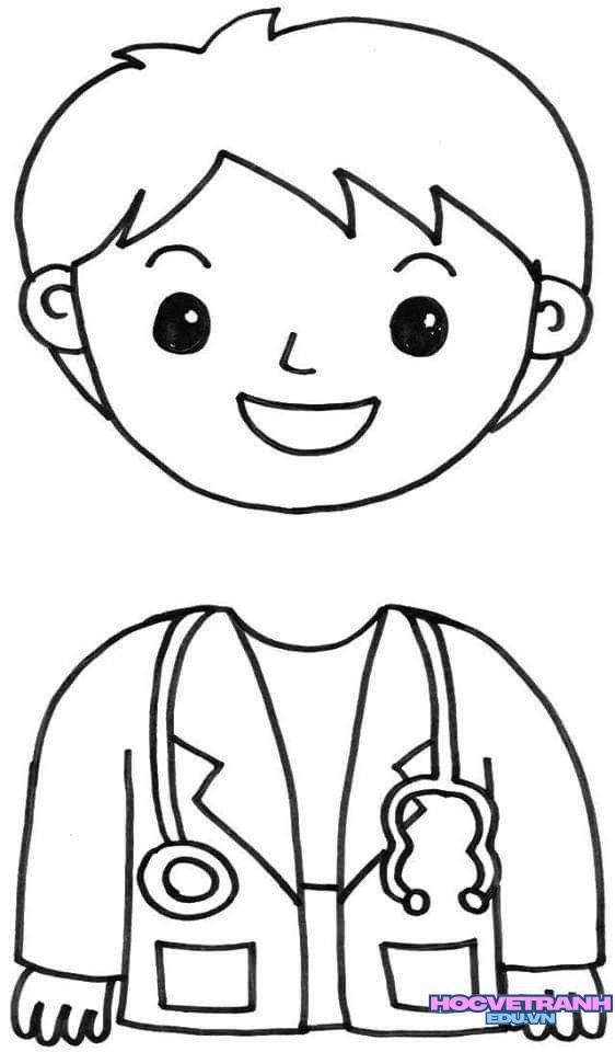 tranh tô màu bác sĩ hoạt hình