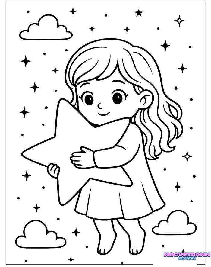 tranh tô màu bạn gái cực xinh