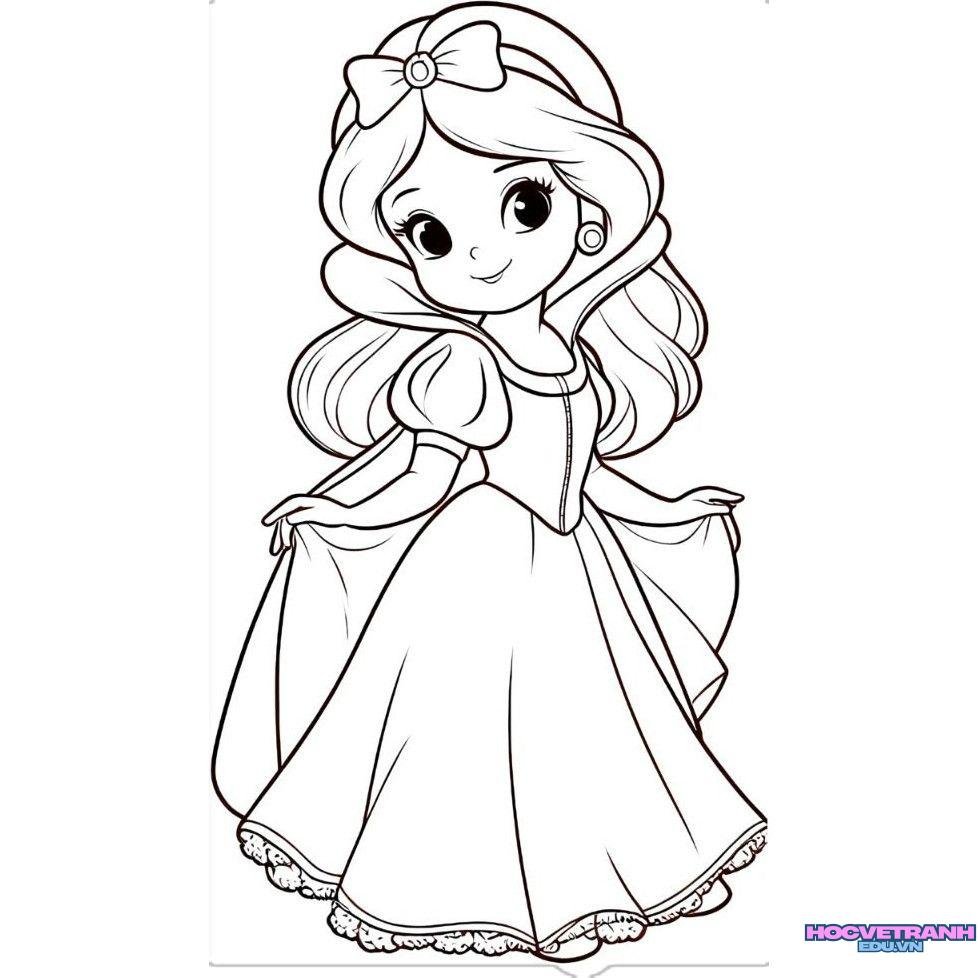 tranh tô màu bạn gái hoạt hình