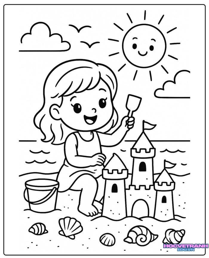 tranh tô màu bạn gái siêu đẹp