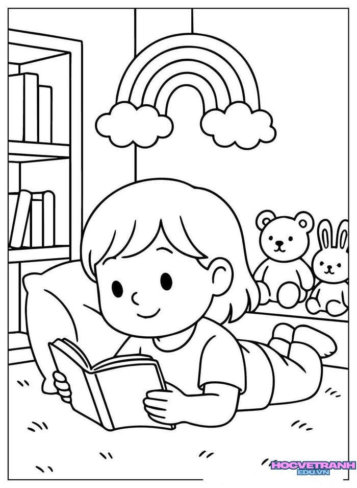 tranh tô màu bạn gái siêu xinh