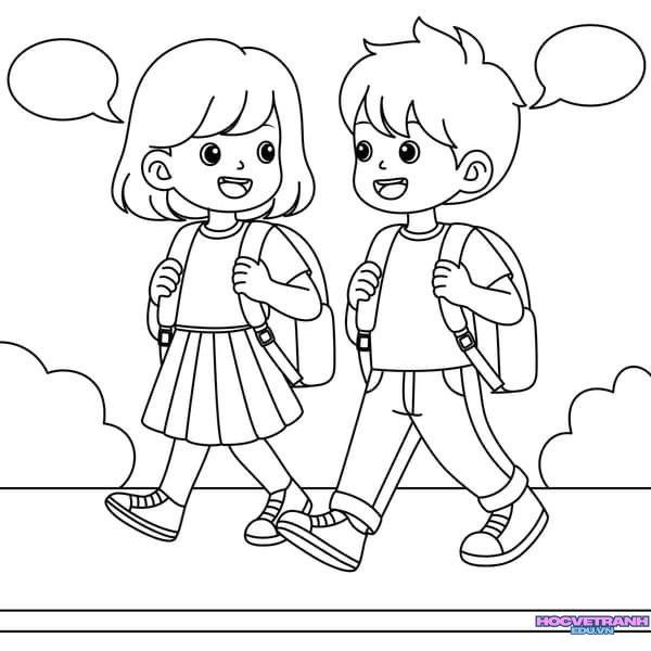 tranh tô màu bạn trai bạn gái