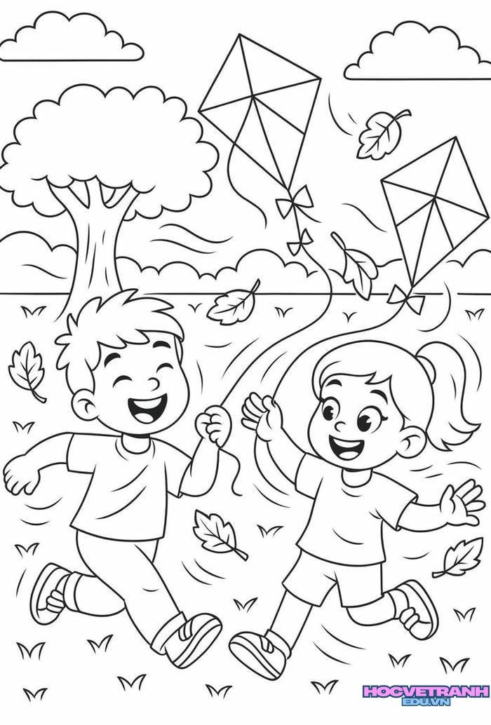 tranh tô màu bạn trai bạn gái cực đáng yêu