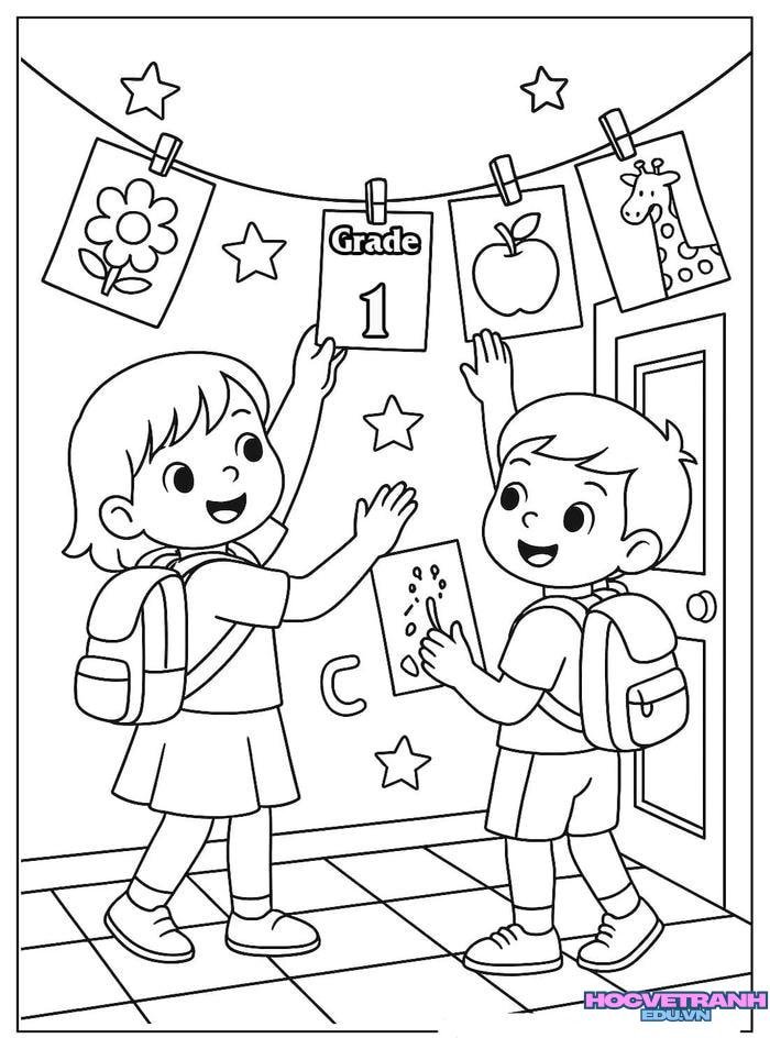 tranh tô màu bạn trai bạn gái đẹp