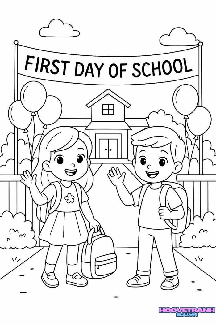 tranh tô màu bạn trai bạn gái siêu dễ thương