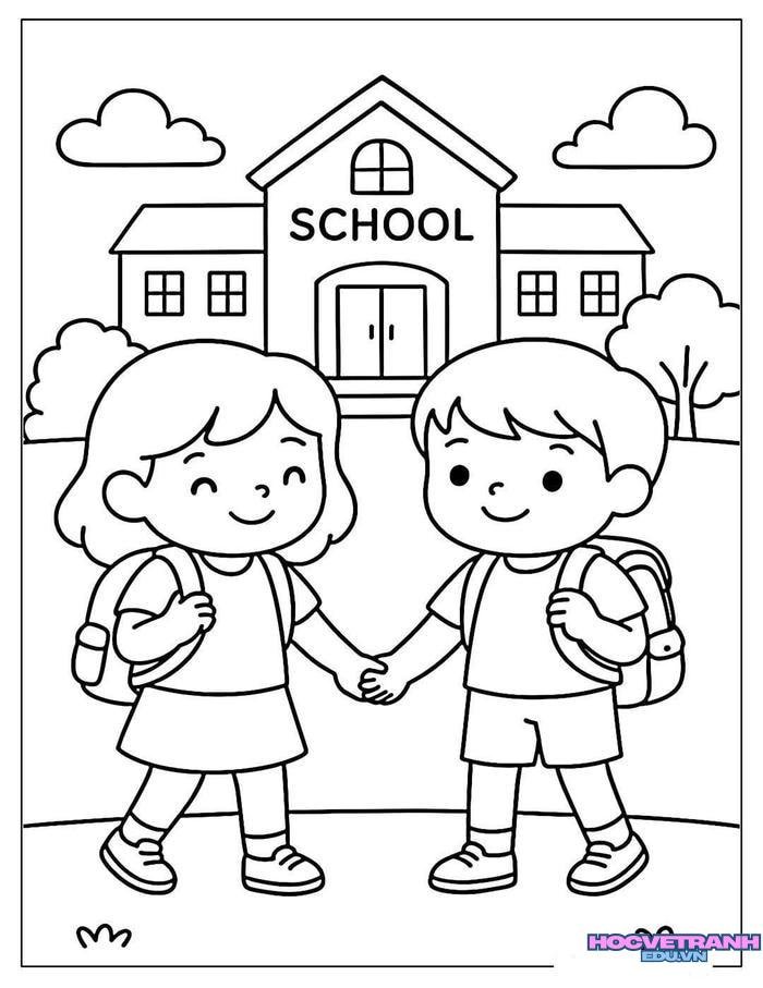 tranh tô màu bạn trai bạn gái siêu xinh