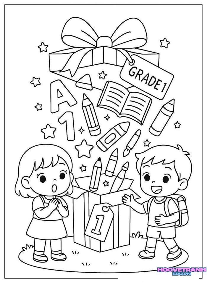 tranh tô màu bạn trai bạn gái