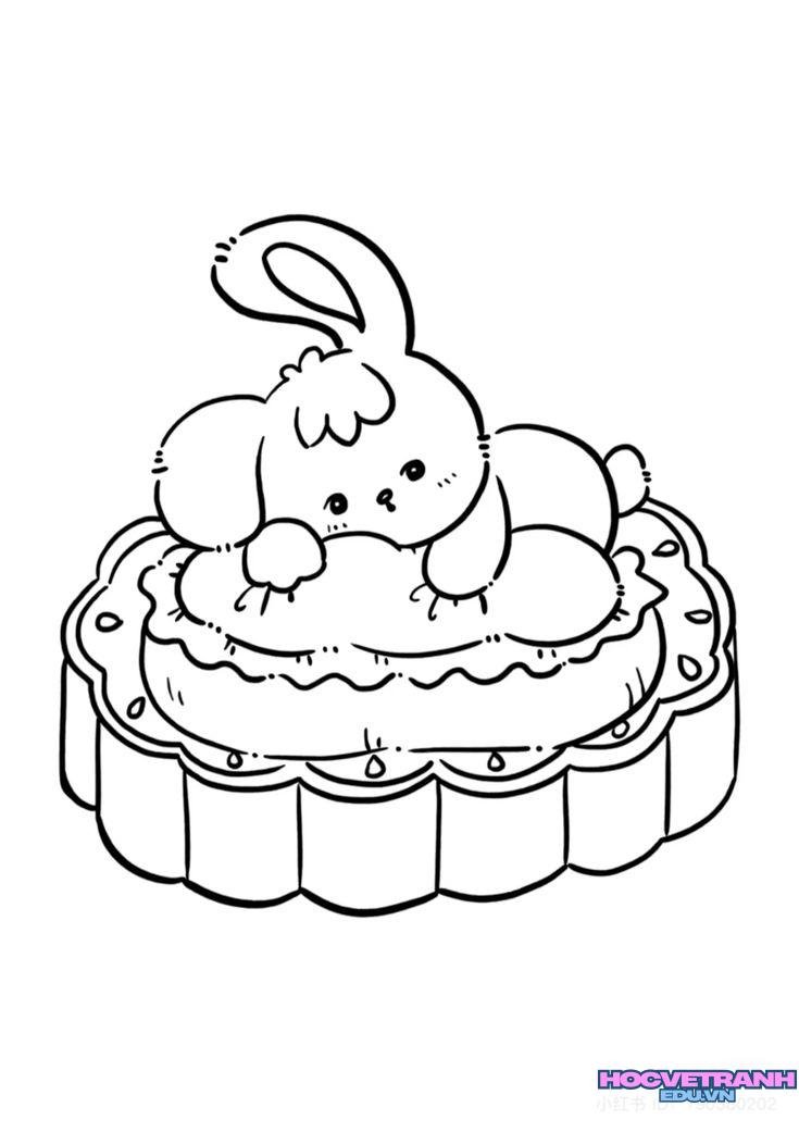 tranh tô màu bánh trung thu cho bé