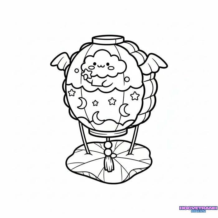 tranh tô màu bánh trung thu cute