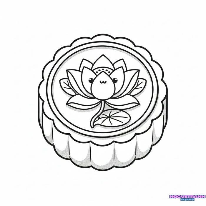 tranh tô màu bánh trung thu xinh