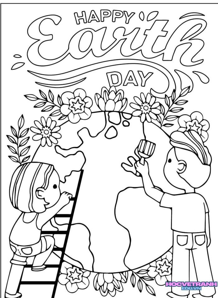 tranh tô màu bảo vệ môi trường 3k
