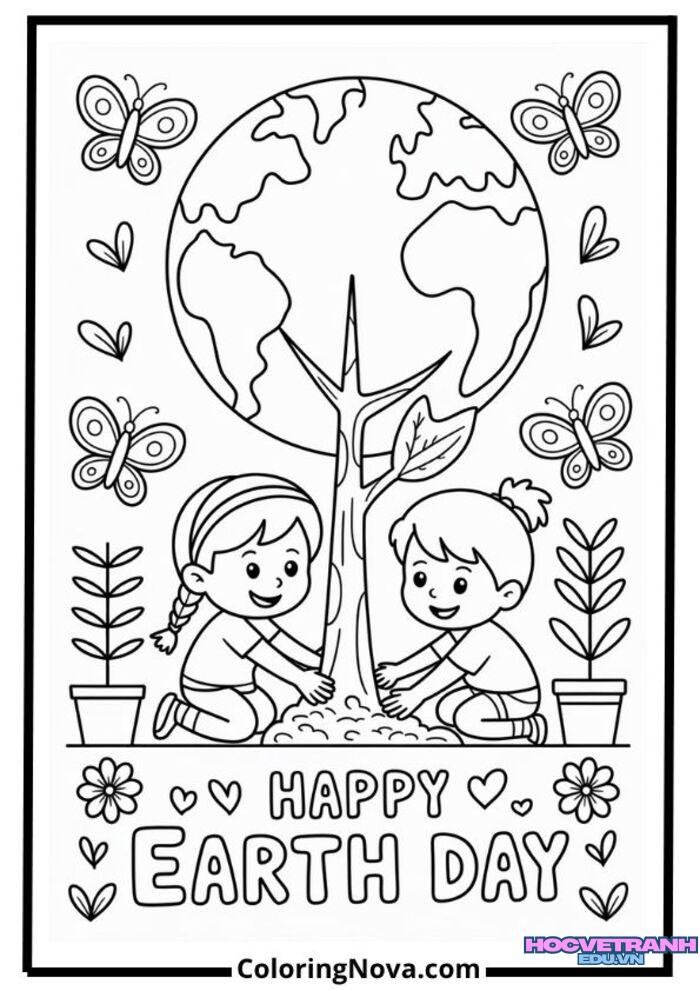 tranh tô màu bảo vệ môi trường đẹp 3k