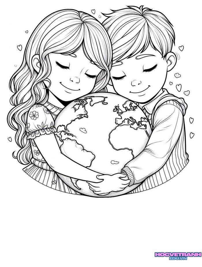 tranh tô màu bảo vệ môi trường full