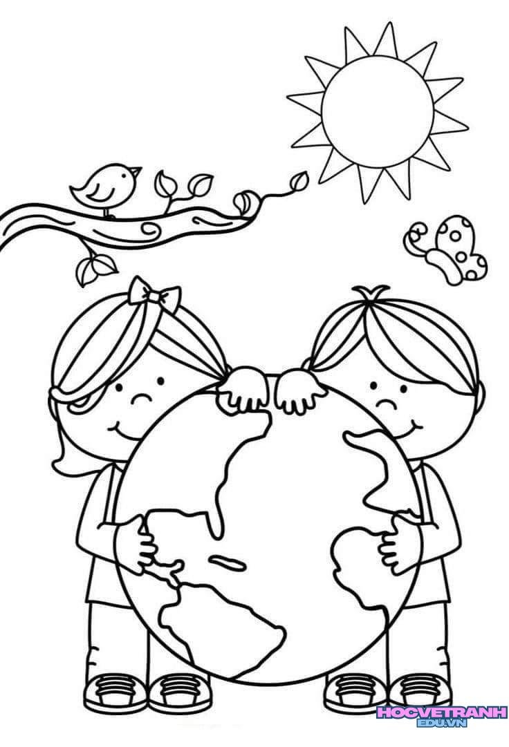 tranh tô màu bảo vệ trái đất