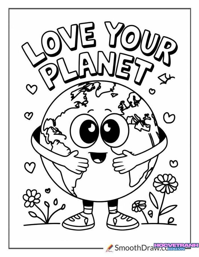 tranh tô màu bảo vệ trái đất 3d full