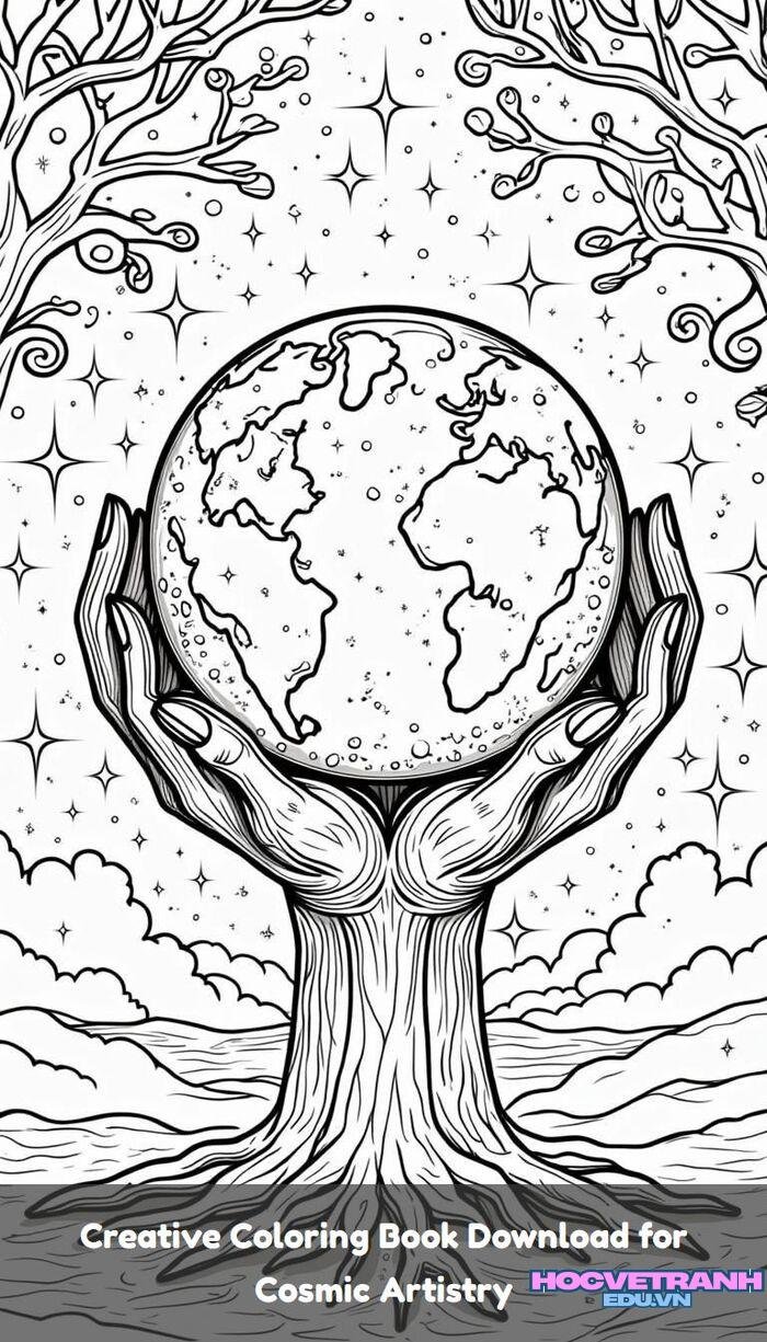 tranh tô màu bảo vệ trái đất 3s full