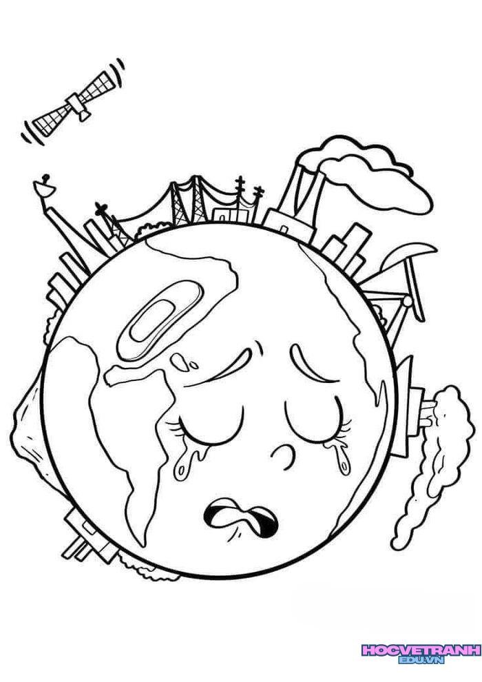 tranh tô màu bảo vệ trái đất 5d full