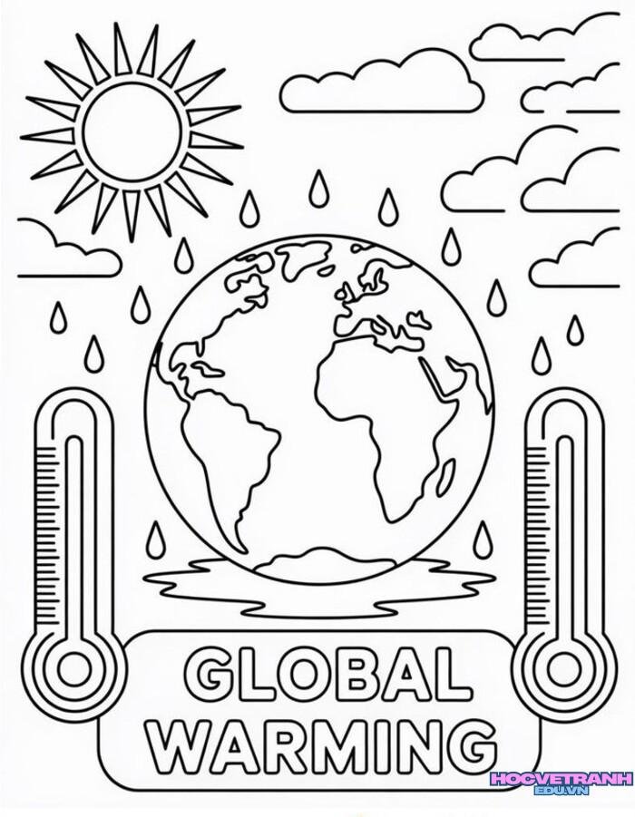 tranh tô màu bảo vệ trái đất 5d
