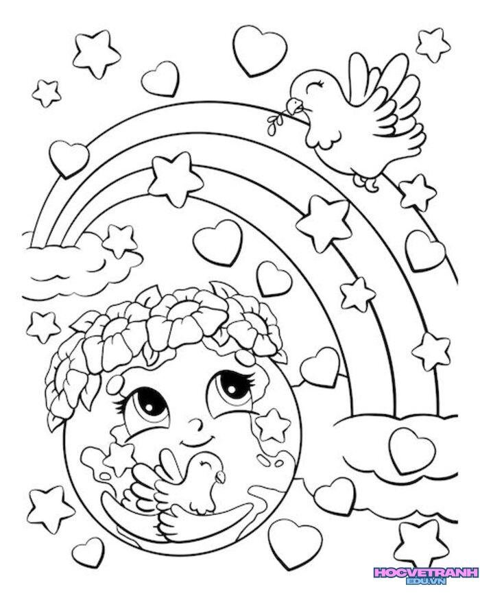 tranh tô màu bảo vệ trái đất 5k full