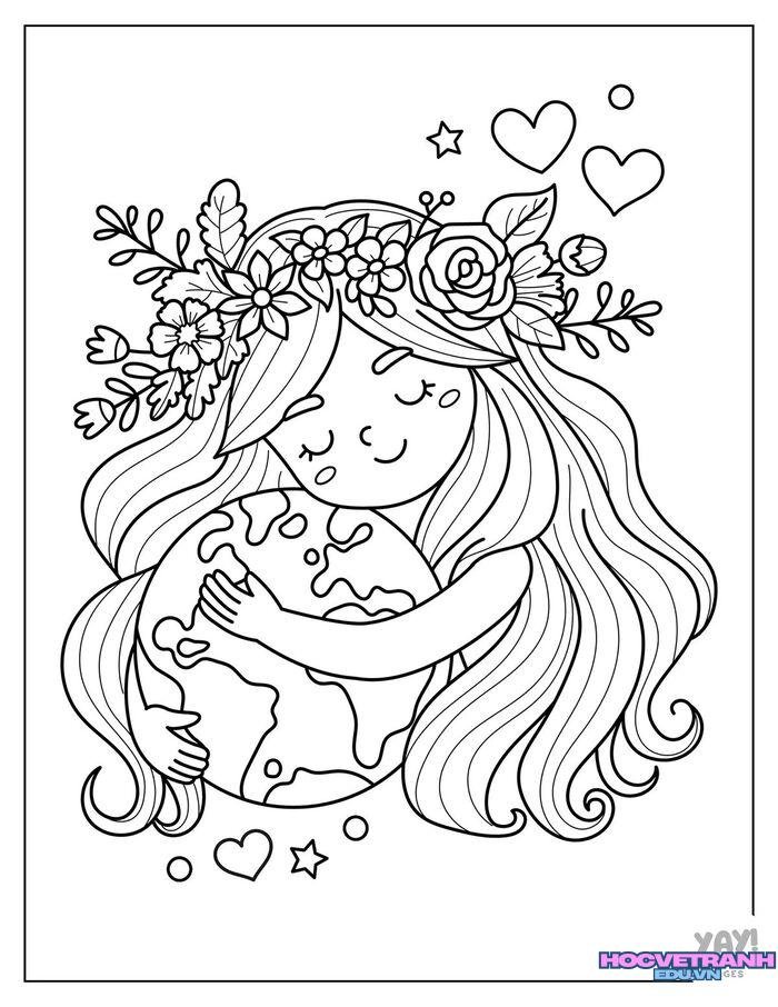 tranh tô màu bảo vệ trái đất 5s full