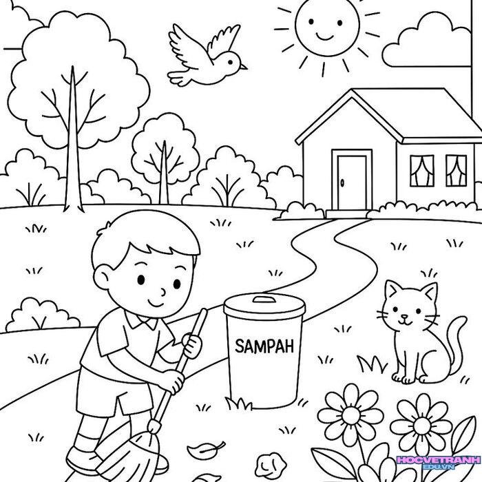 tranh tô màu bảo vệ trái đất đẹp 3s