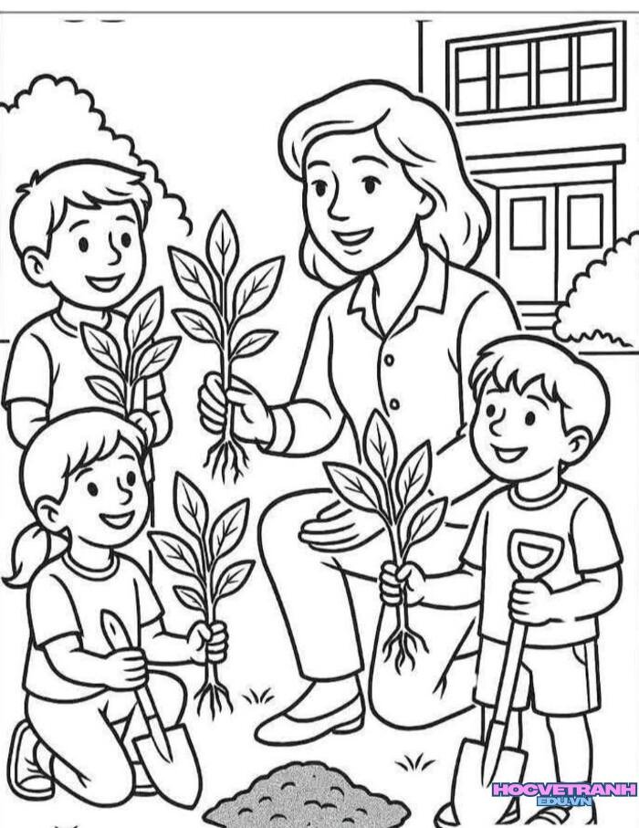 tranh tô màu bảo vệ trái đất hd full