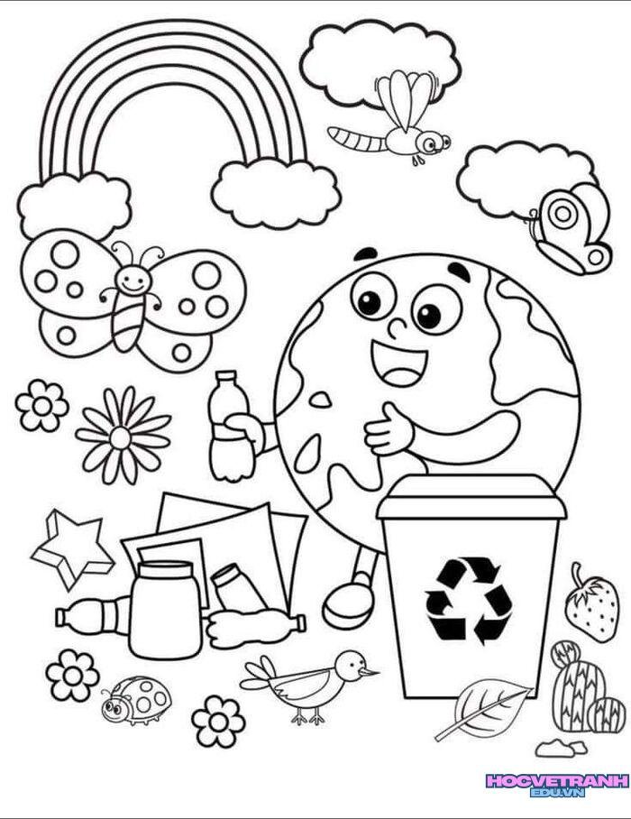 tranh tô màu bảo vệ trái đất