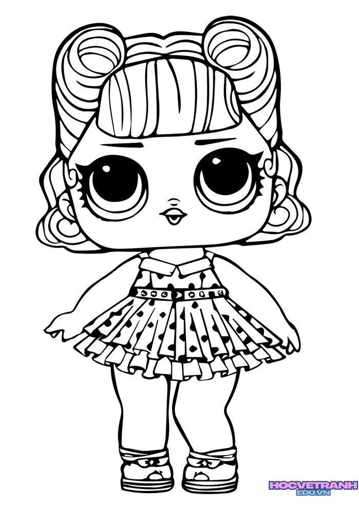 tranh tô màu bé gái 3k