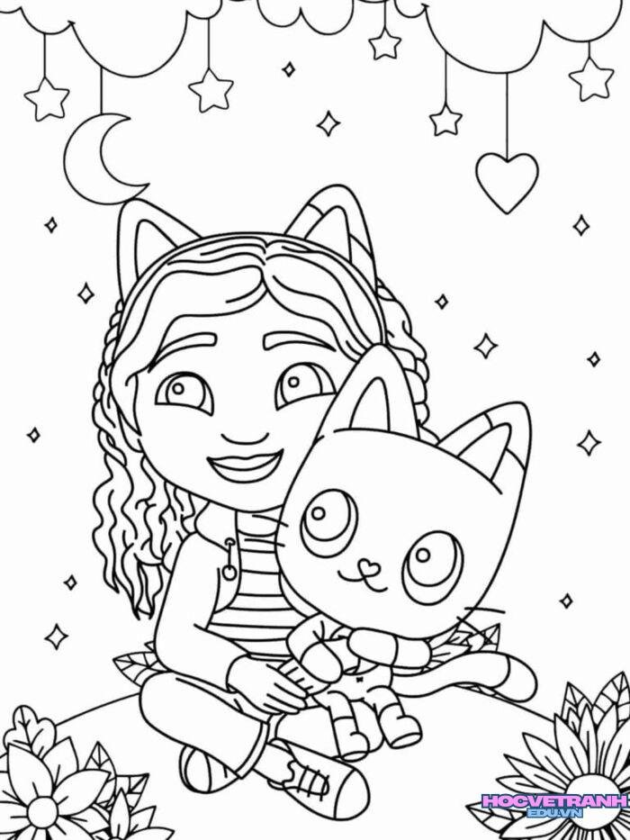 tranh tô màu bé gái 4k