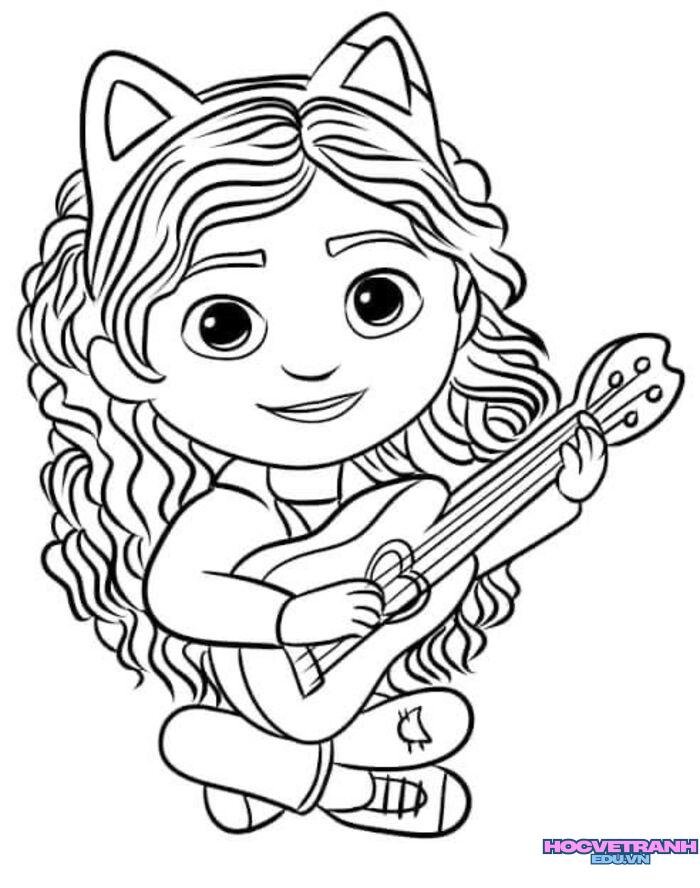 tranh tô màu bé gái 4s