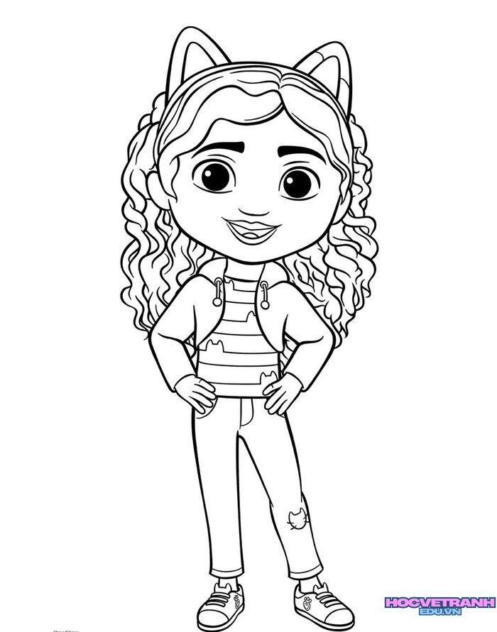 tranh tô màu bé gái 5k