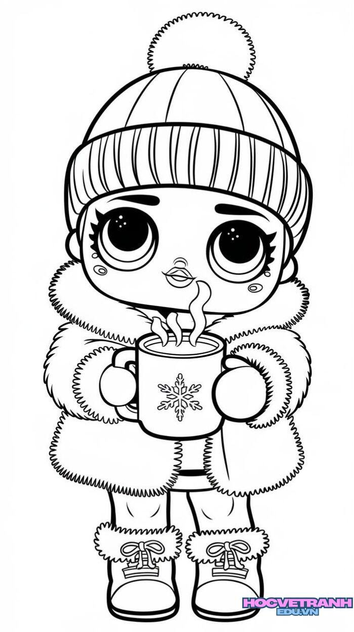 tranh tô màu bé gái 5s