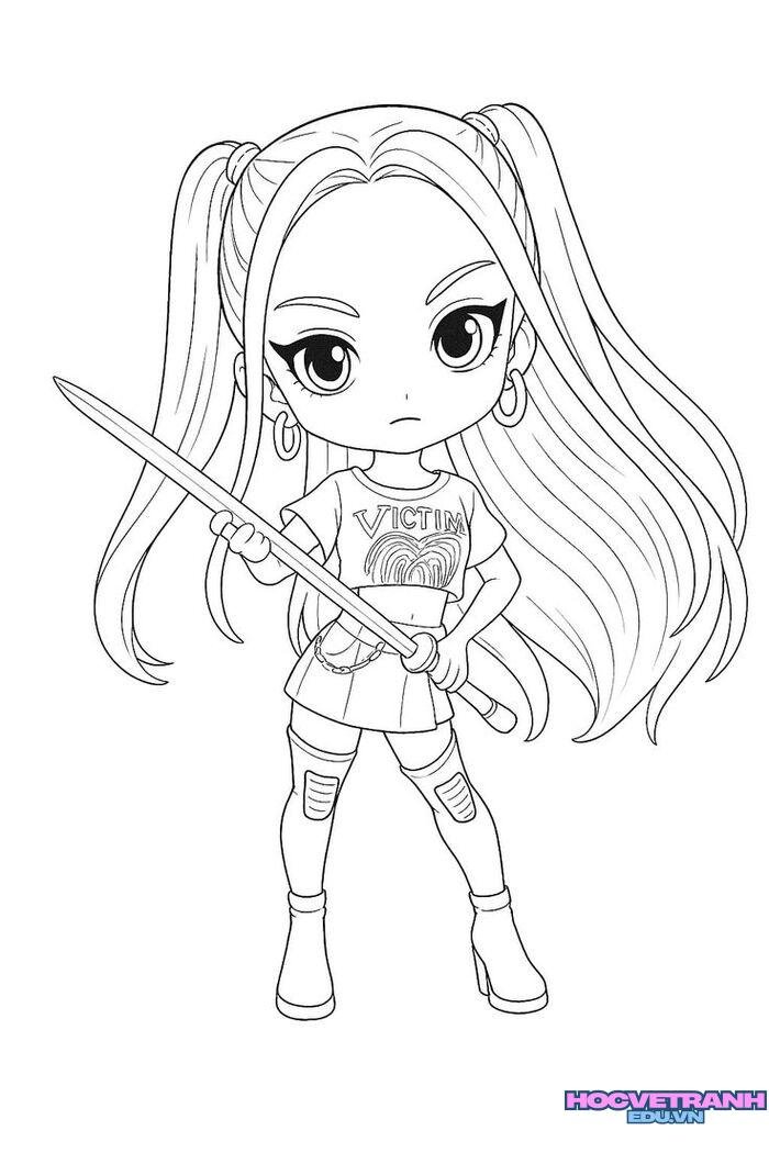 tranh tô màu bé gái full